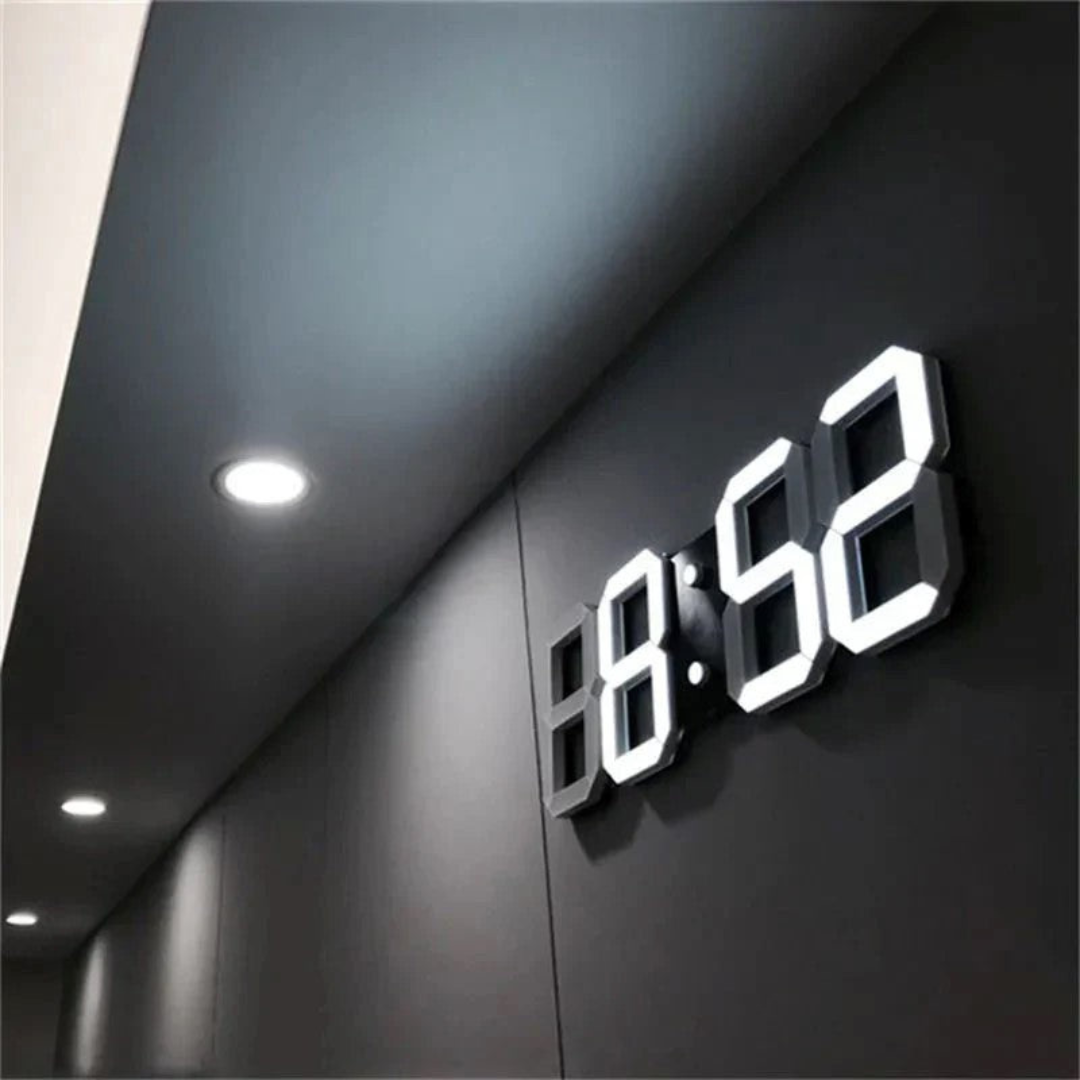 Nyvox - Modern 3D LED Digital Väggklocka med Snygg Design och Ljus Tidsvisning