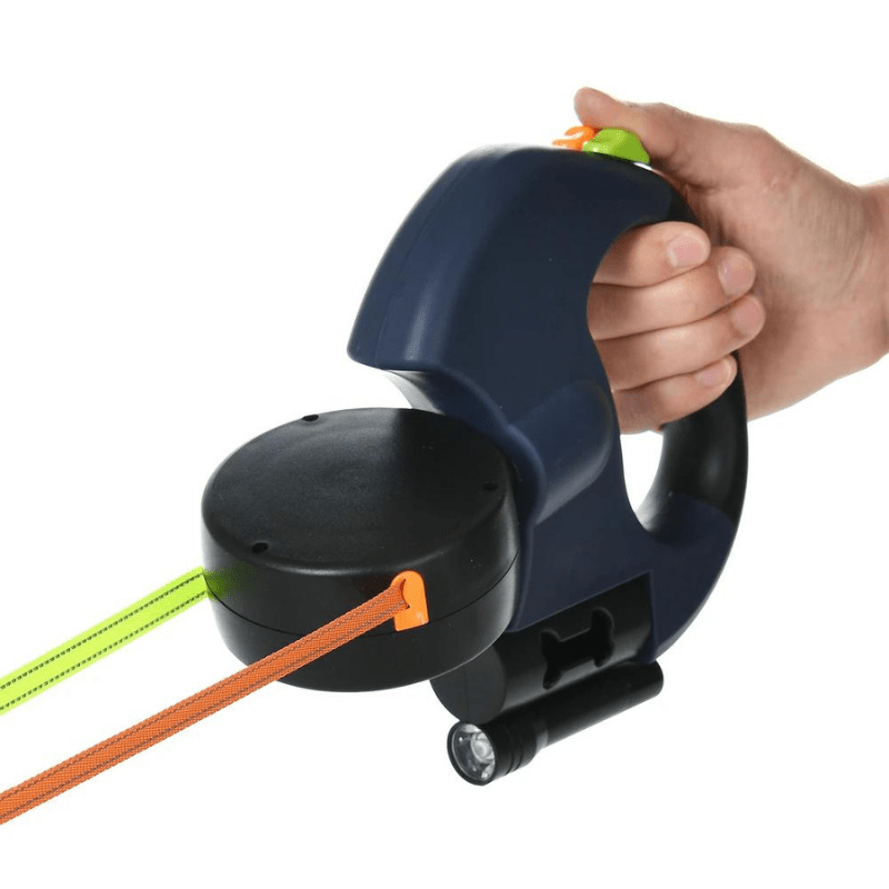 Dubbel hundkoppel med LED-lampa - Stark upp till 30kg för säkra och stiliga utflykter