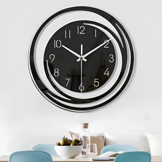 Sorana - Stilren svart akrylväggklocka i skandinavisk design, 30 cm