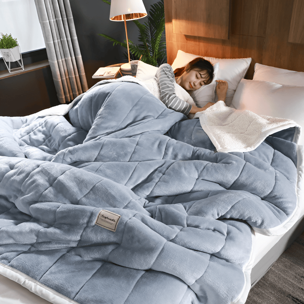 Mysig Sherpa-fleecefilt – Ultra mjuk, varm och lyxig pläd för säng och soffa