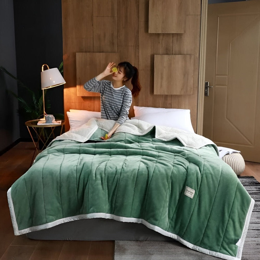 Mysig Sherpa-fleecefilt – Ultra mjuk, varm och lyxig pläd för säng och soffa