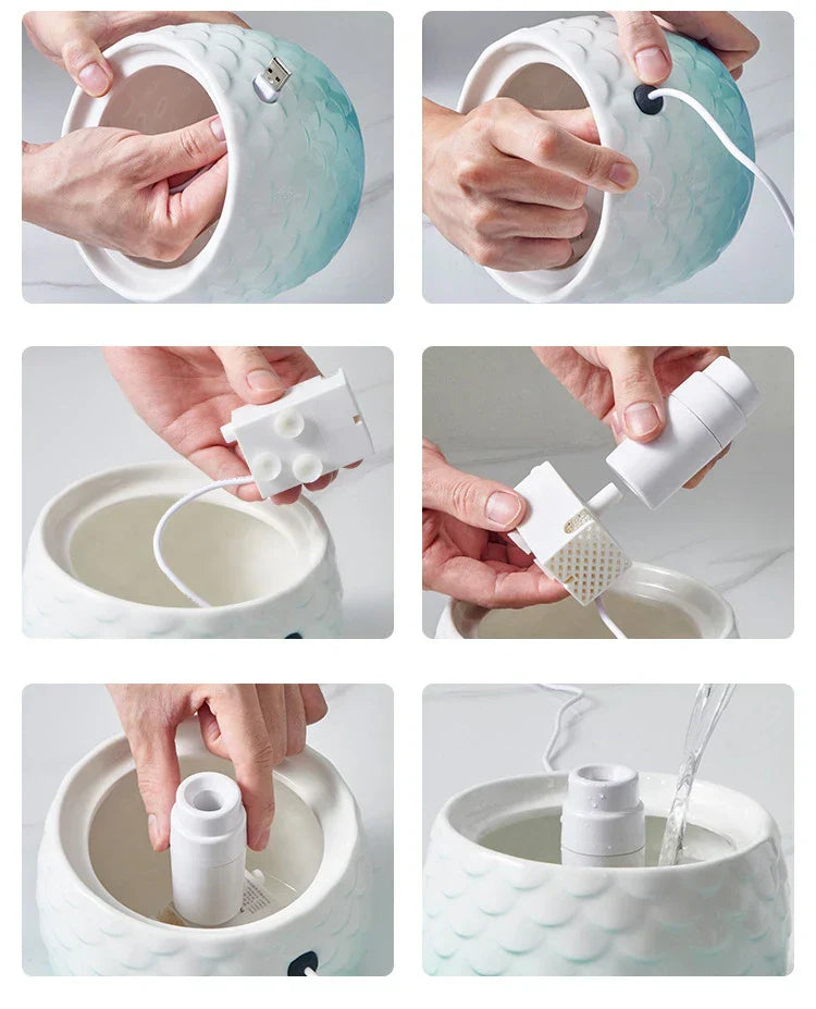 Lyxig keramisk vattenfontän för husdjur - friskt och hälsosamt dricksglädje