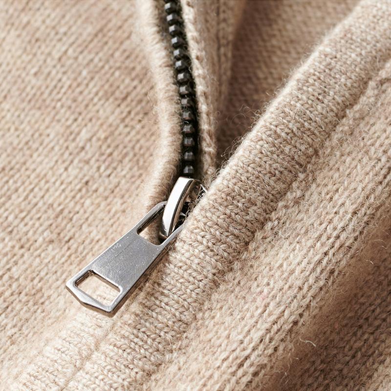Viktor - Stylish Modern Zip-Up Knit Sweater with Elegant Stand Collar Design