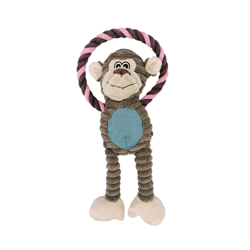 Lyxig plysch korduroyleksak för hund med pip för extra skoj