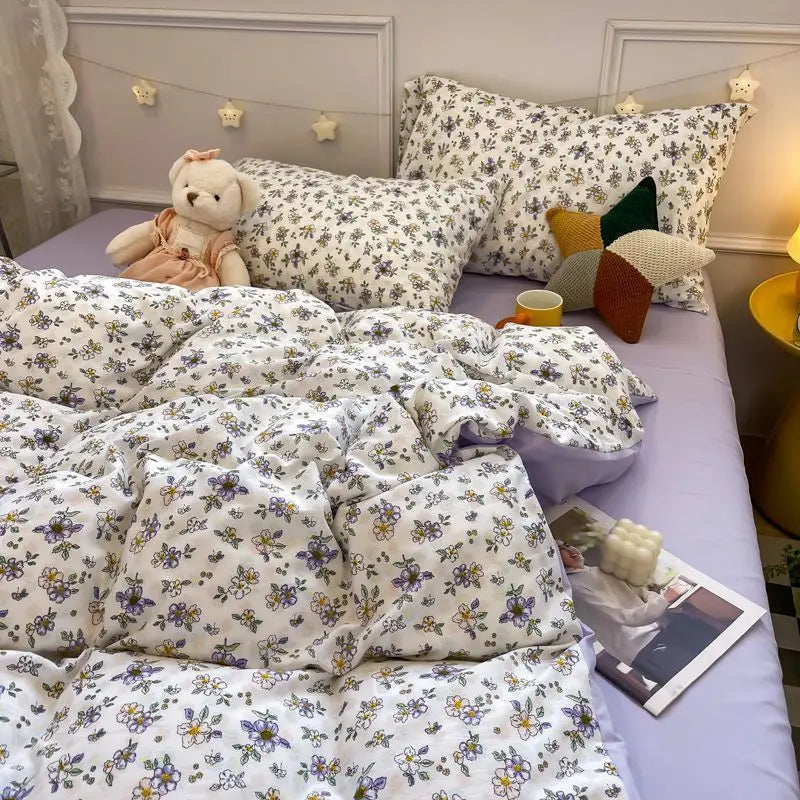 Romantiskt rosa blommigt påslakanset - mjuk polyester påslakan och örngott för ett mysigt sovrum