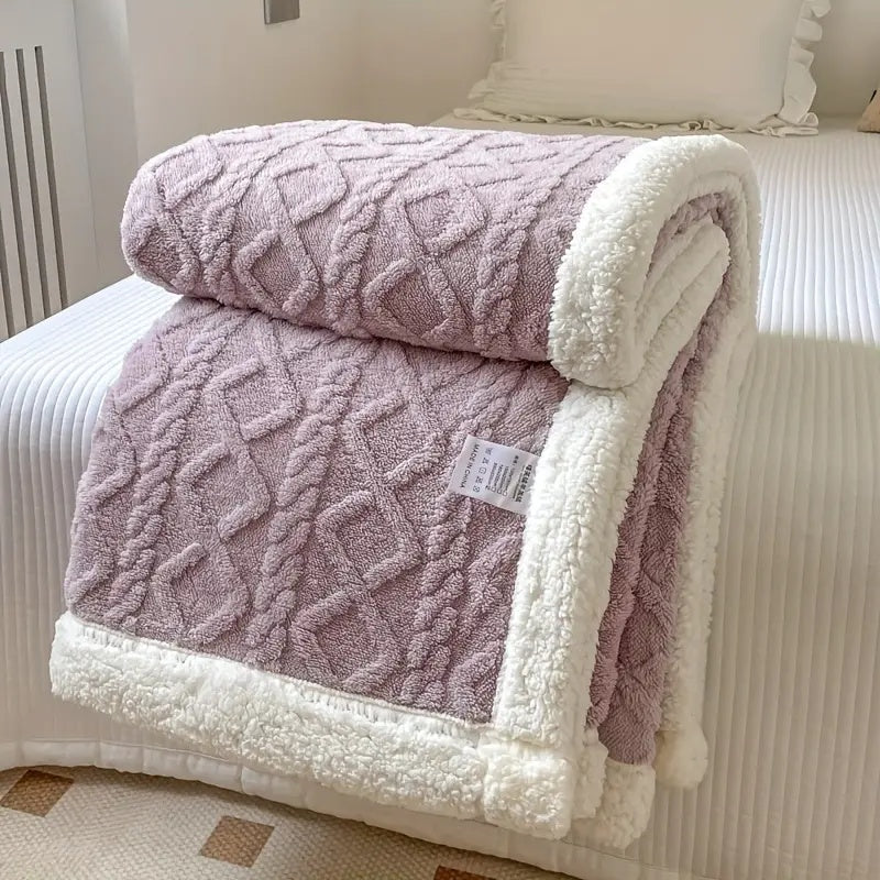 Ultra mjuk fluffig Sherpa-fleecefilt - varm och bekväm pläd för inomhus- och utomhusavkoppling