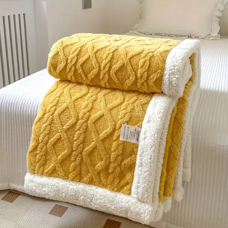 Ultra mjuk fluffig Sherpa-fleecefilt - varm och bekväm pläd för inomhus- och utomhusavkoppling