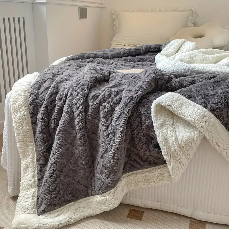 Ultra mjuk fluffig Sherpa-fleecefilt - varm och bekväm pläd för inomhus- och utomhusavkoppling