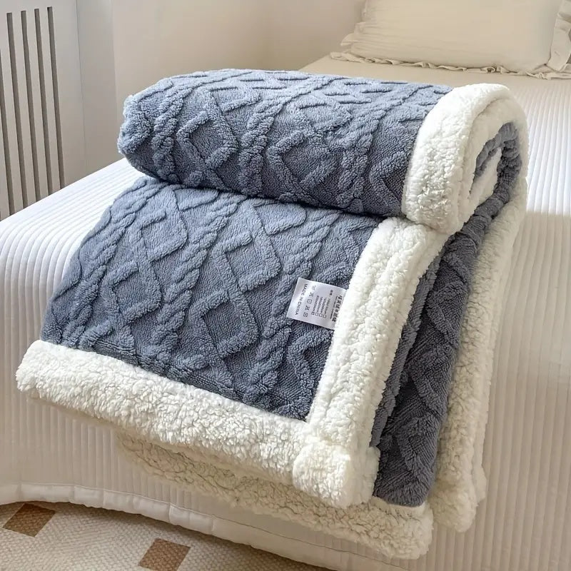 Ultra mjuk fluffig Sherpa-fleecefilt - varm och bekväm pläd för inomhus- och utomhusavkoppling