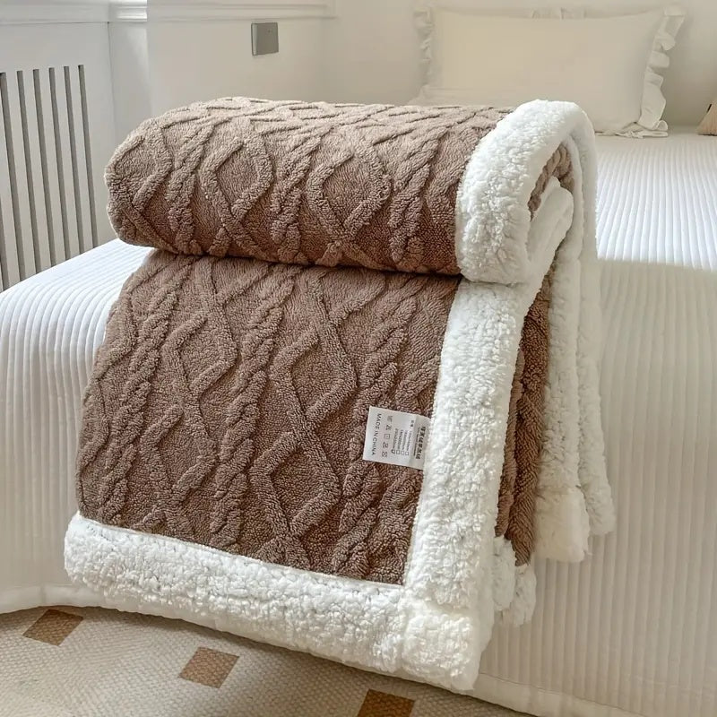 Ultra mjuk fluffig Sherpa-fleecefilt - varm och bekväm pläd för inomhus- och utomhusavkoppling
