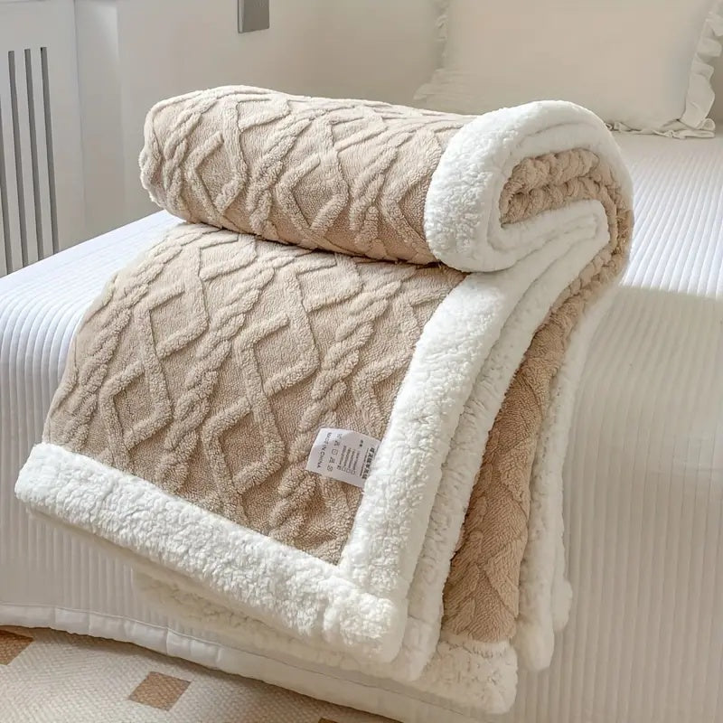 Ultra mjuk fluffig Sherpa-fleecefilt - varm och bekväm pläd för inomhus- och utomhusavkoppling