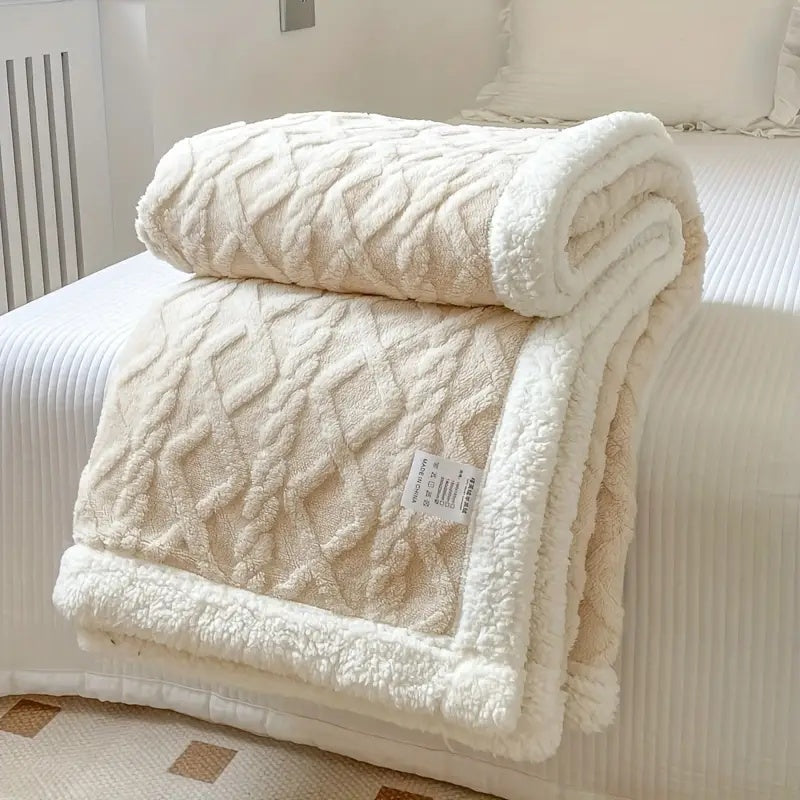 Ultra mjuk fluffig Sherpa-fleecefilt - varm och bekväm pläd för inomhus- och utomhusavkoppling