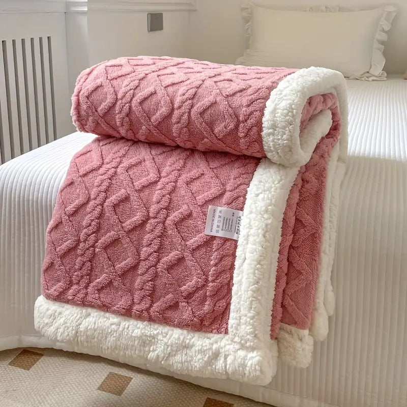 Ultra mjuk fluffig Sherpa-fleecefilt - varm och bekväm pläd för inomhus- och utomhusavkoppling