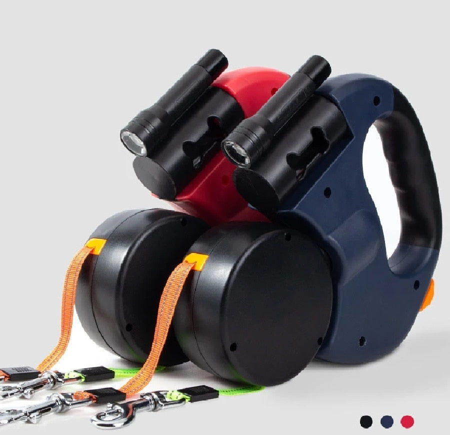 Knopplös hundstege med dubbelt kontrollsystem för extra säkerhet