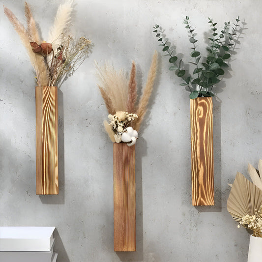 Nysaelle Trävask för vägg - Elegant rektangulär växthylla 30 cm för stilfull trädgård eller inredningsdekoration