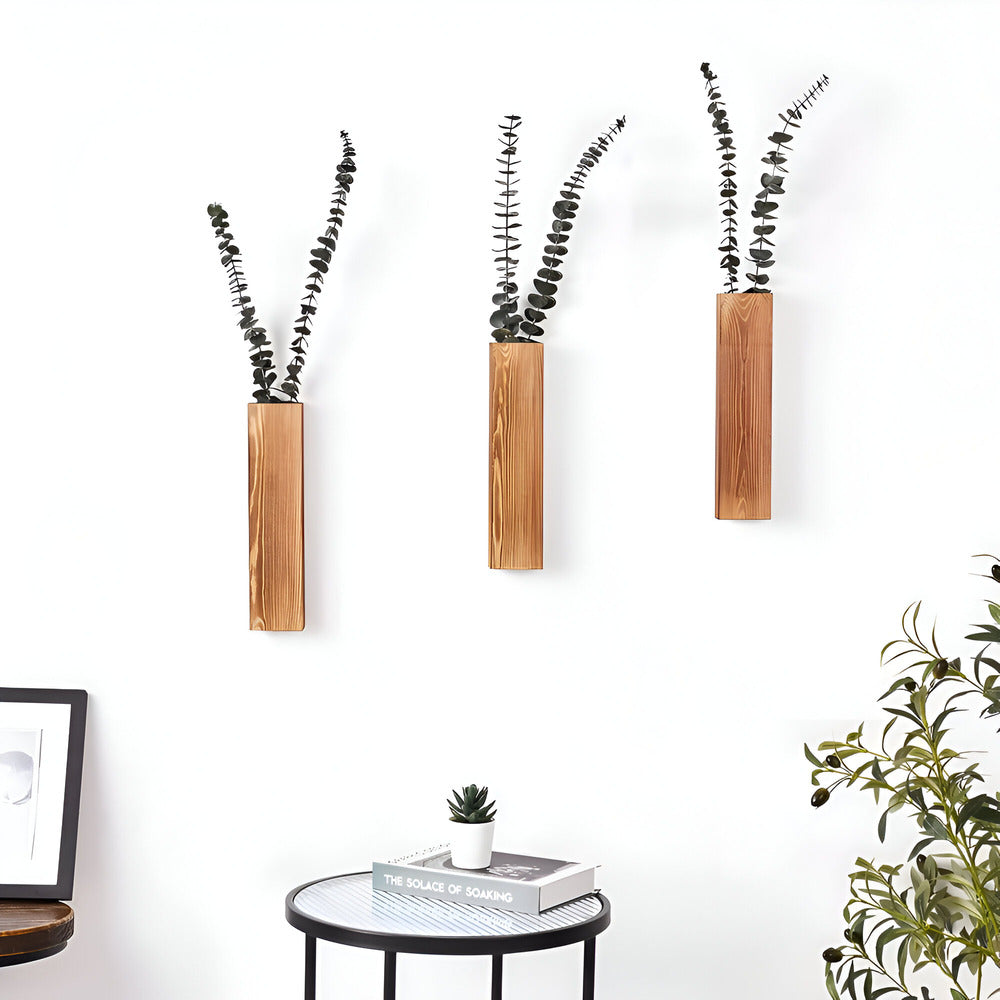 Nysaelle Trävask för vägg - Elegant rektangulär växthylla 30 cm för stilfull trädgård eller inredningsdekoration