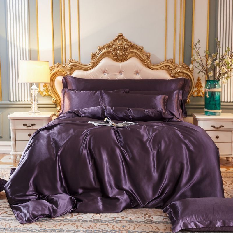 Elegant satintäcke set – lyxigt modernt sängkläder med elegant finish