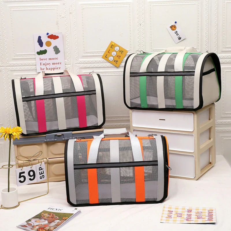 Hopfällbar lyxig djurhandväska för enkel och stilfull transport av husdjur