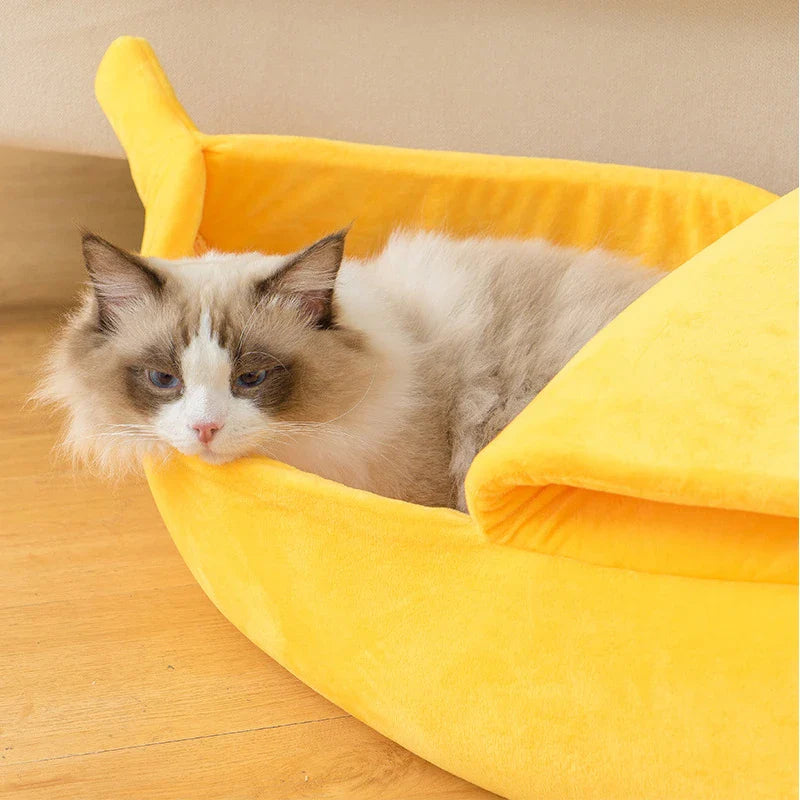 Mjuk och mysig kattbädd med en lekfull touch