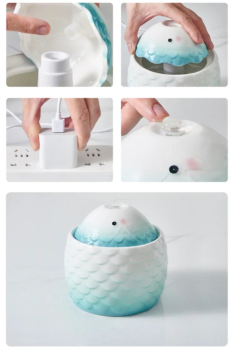 Lyxig keramisk vattenfontän för husdjur - friskt och hälsosamt dricksglädje